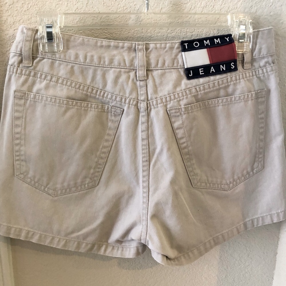Tommy Jeans 90s Kakhi Cargo Shorts Utility Jeans USA Logo Size 7 Juniors